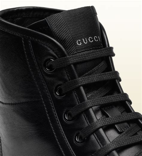 gucci leather hightop with feline|farfetch Gucci high top.